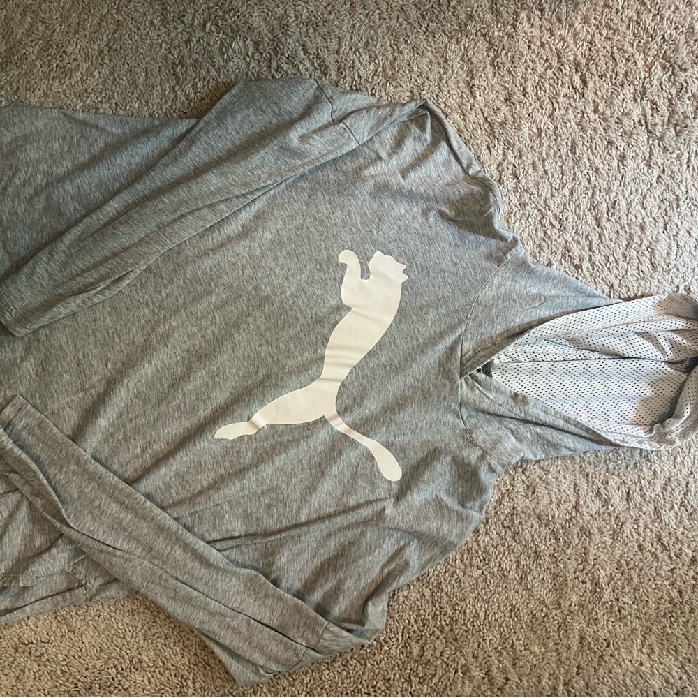 Puma Light Gray Athletic Hoodie